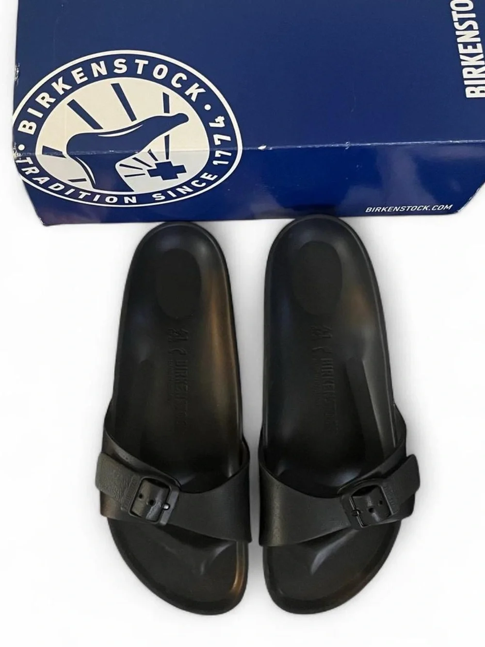 Birkenstock Men's Black EVA Two-Strap Slide Sandals - Classic Fit